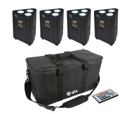 QTX Tri-PAR Rechargeable Triple PAR Uplighter Bundle