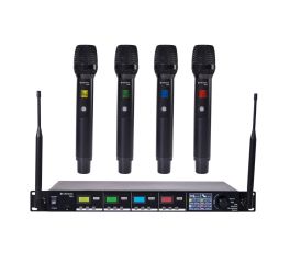 Citronic TU4-H PLL Tuneable UHF Wireless Microphone System 4 x handheld