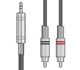 Citronic High Quality Twin RCA To Single 3.5mm Jack Cable (Various Sizes)