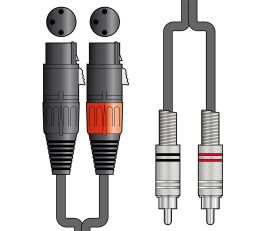 Citronic Classic Audio Leads 2 x XLR Female - 2 x RCA Plugs