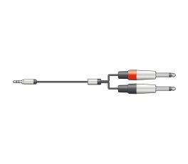 Citronic Classic Audio Leads 3.5mm Stereo Jack Plug - 2 x 6.3mm Mono Jack Plugs