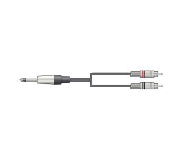 Citronic Classic Audio Leads 6.3mm Mono Jack Plug - 2 x RCA Plugs 3.0m