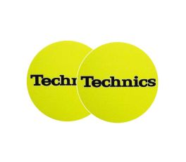 Technics Slipmat Yellow - Black Logo (Pair)