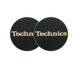 Technics Slipmat Black - Gold Logo (Pair)