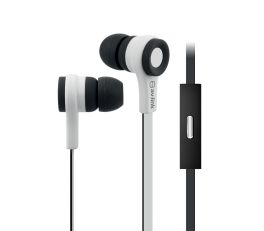 Av:Link Rubberised Stereo Earphones with Hands-free Black & White