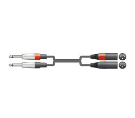 Citronic Classic Audio Leads 2 x 6.3mm Mono Jack Plugs - 2 x XLR Male 6m