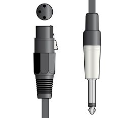 Citronic XF-M6J300BK Microphone Lead - 3m