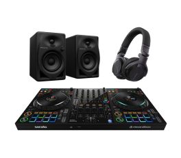 Pioneer DJ DDJ-FLX10, DM-40D and HDJ-CUE1 Bundle