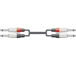 Citronic CLASSIC 2 x 6.3mm to 2 x 6.3mm MONO JACK PLUG LEADS 3m