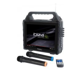 Ibiza Sound Karavision Portable Karaoke Speaker with Microphones