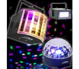 Party Light and Sound Set of 3 LED Lighting Effects