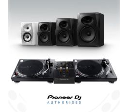 Pioneer DJ PLX-500 Turntable, DJM-250Mk2 and VM Speakers Bundle