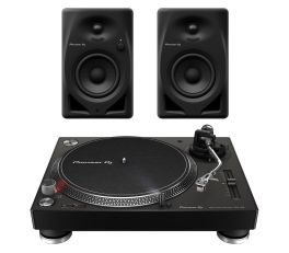 Pioneer DJ Single PLX-500 Turntable and DM-40D Speaker Bundle