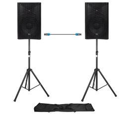 QTX QUEST-12 SET PA Speaker Setup With Stands