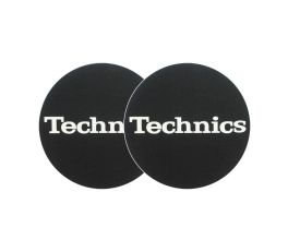Technics Slipmats - Black White Logo (Pair)