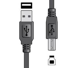 AV:Link USB 2.0 Type A Plug to Type B Plug Leads - 1.5m